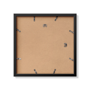 Back of black 16x16 in frame with hanging hardware
