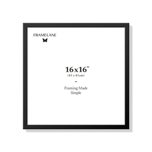 Black picture frame 16x16 in, front view
