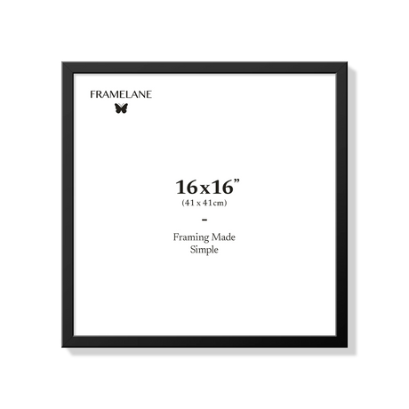 Black picture frame 16x16 in, front view