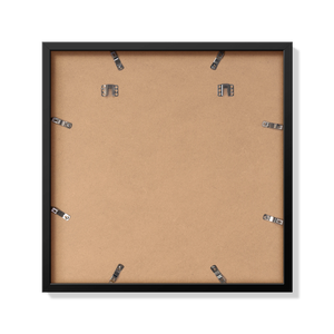 Back of black 20x20 in frame with hanging hardware