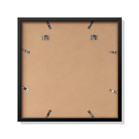 Back of black 20x20 in frame with hanging hardware