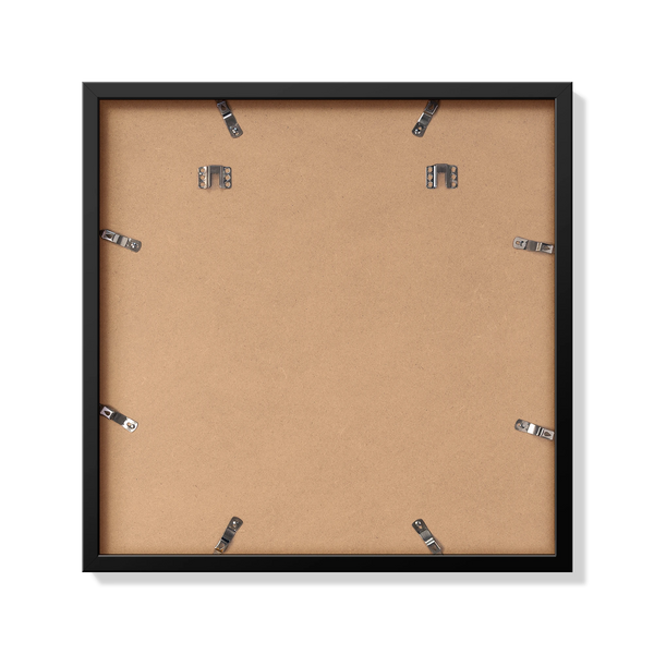 Back of black 20x20 in frame with hanging hardware