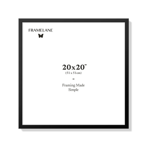 Black picture frame 20x20 in, front view