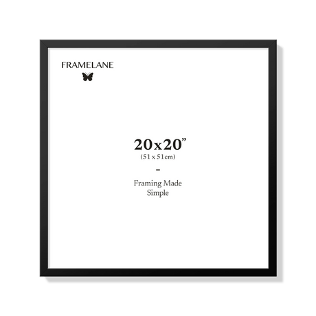 Black picture frame 20x20 in, front view