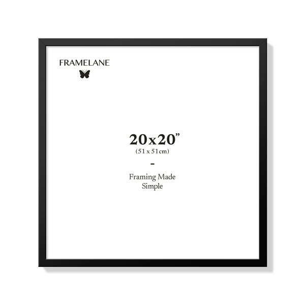 Black picture frame 20x20 in, front view