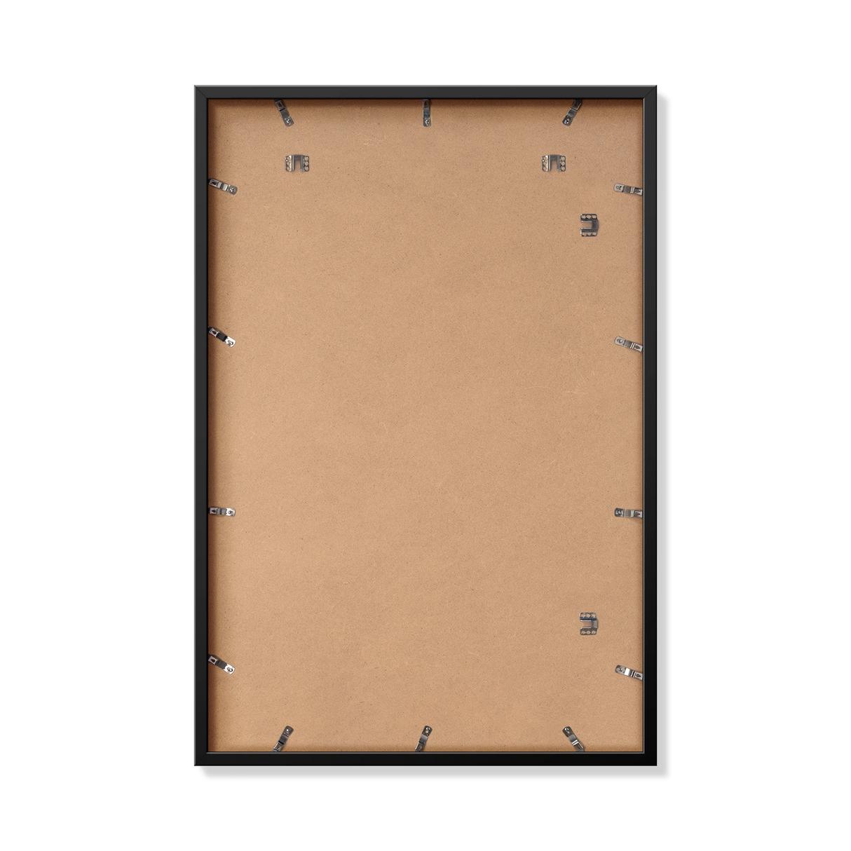 Back of black 24x36 in frame with hanging hardware