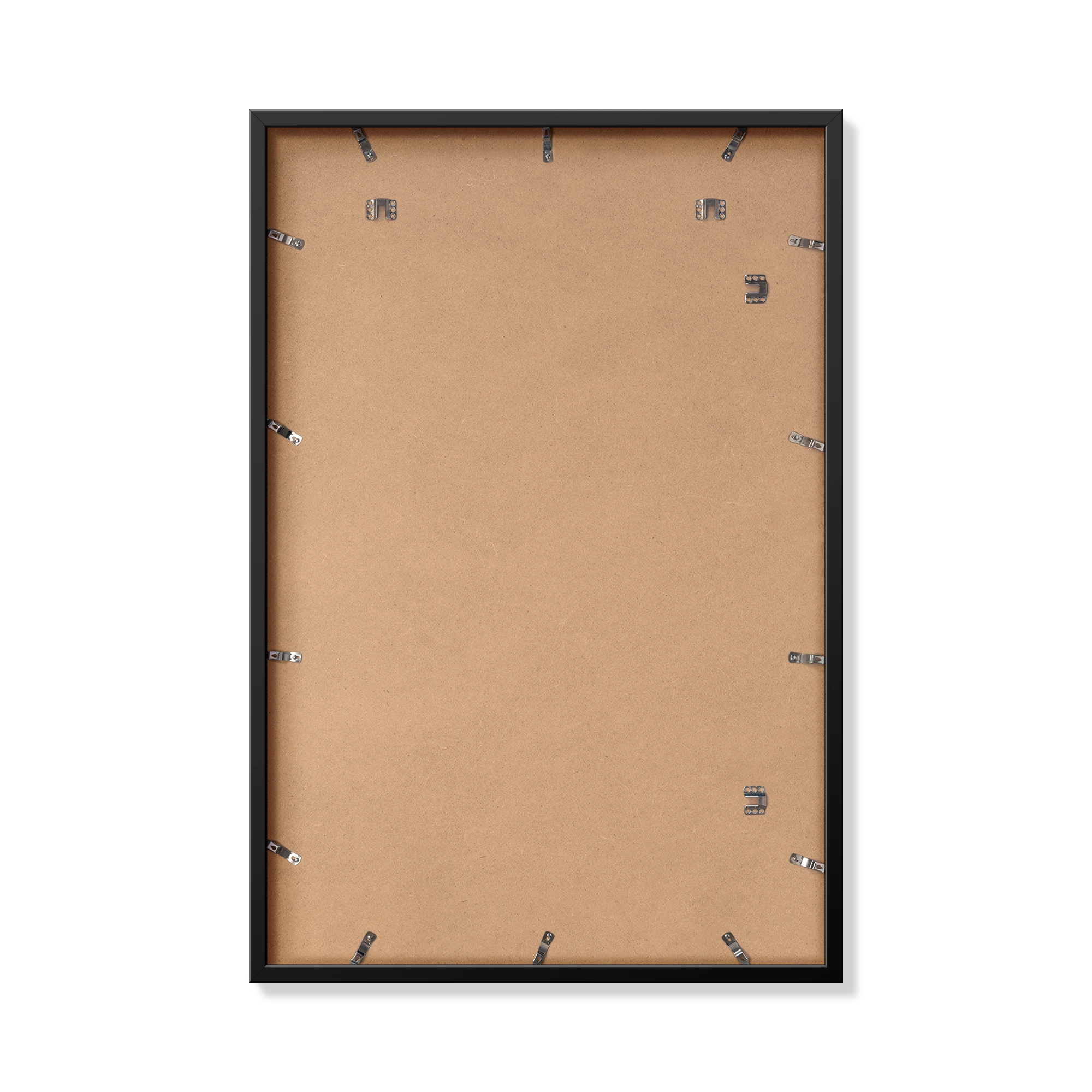 Back of black 24x36 in frame with hanging hardware