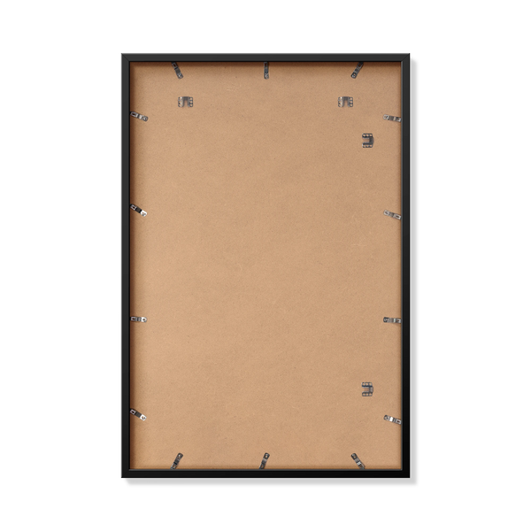 Back of black 24x36 in frame with hanging hardware