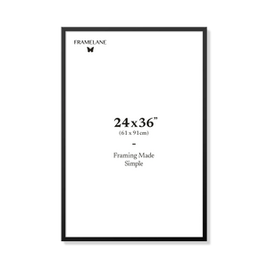 Black picture frame 24x36 in, front view