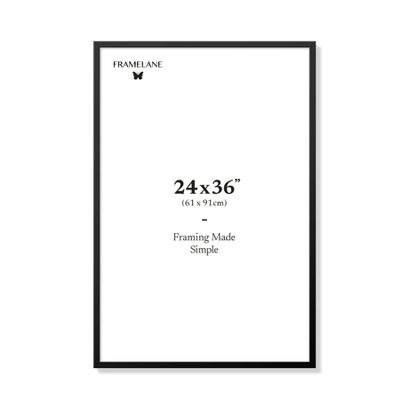 Black picture frame 24x36 in, front view