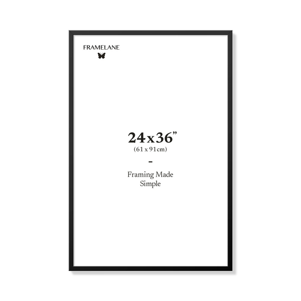 Black picture frame 24x36 in, front view