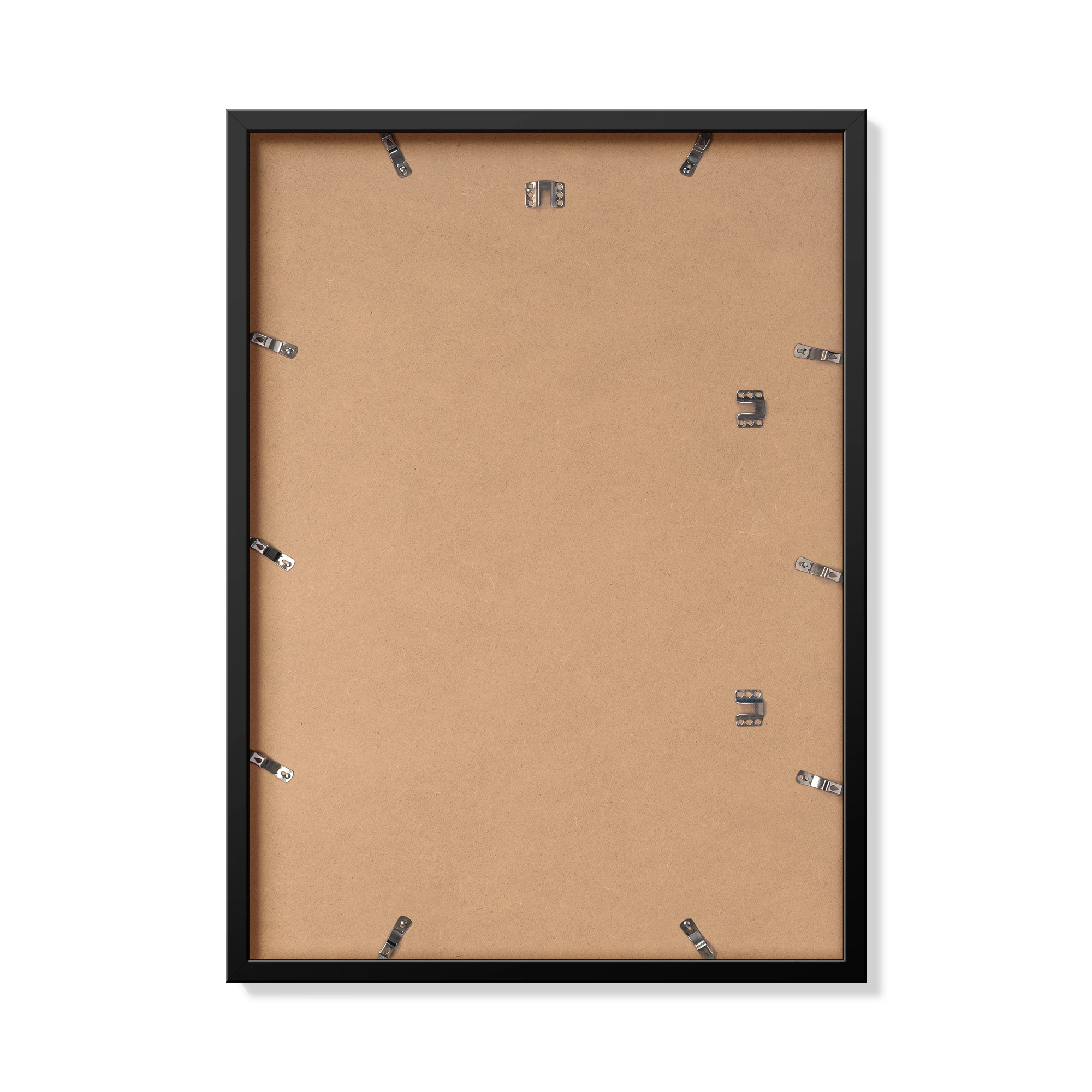 Back of black 50x70 cm frame with hanging hardware