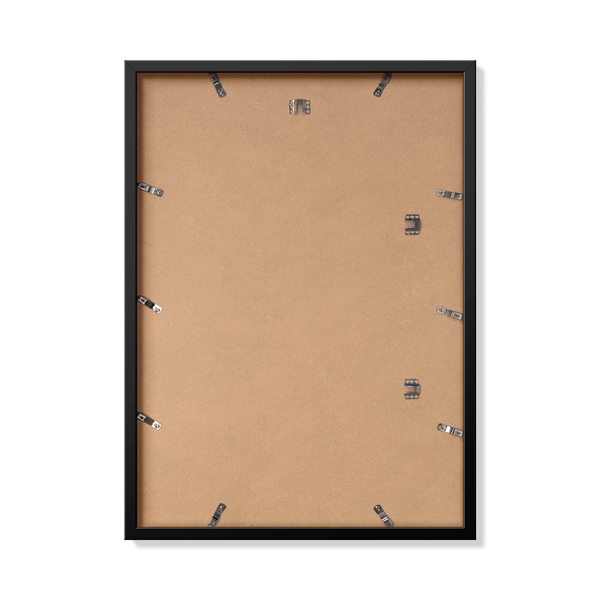 Back of black 50x70 cm frame with hanging hardware