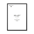 Black picture frame 50x70 cm, front view