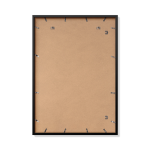 Back of black 70x100 cm frame with hanging hardware