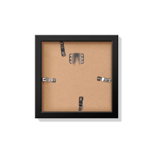 Back of black 8x8 in frame with hanging hardware