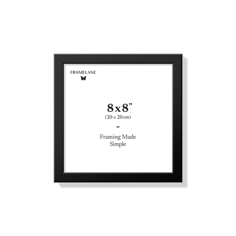 Black picture frame 8x8 in, front view