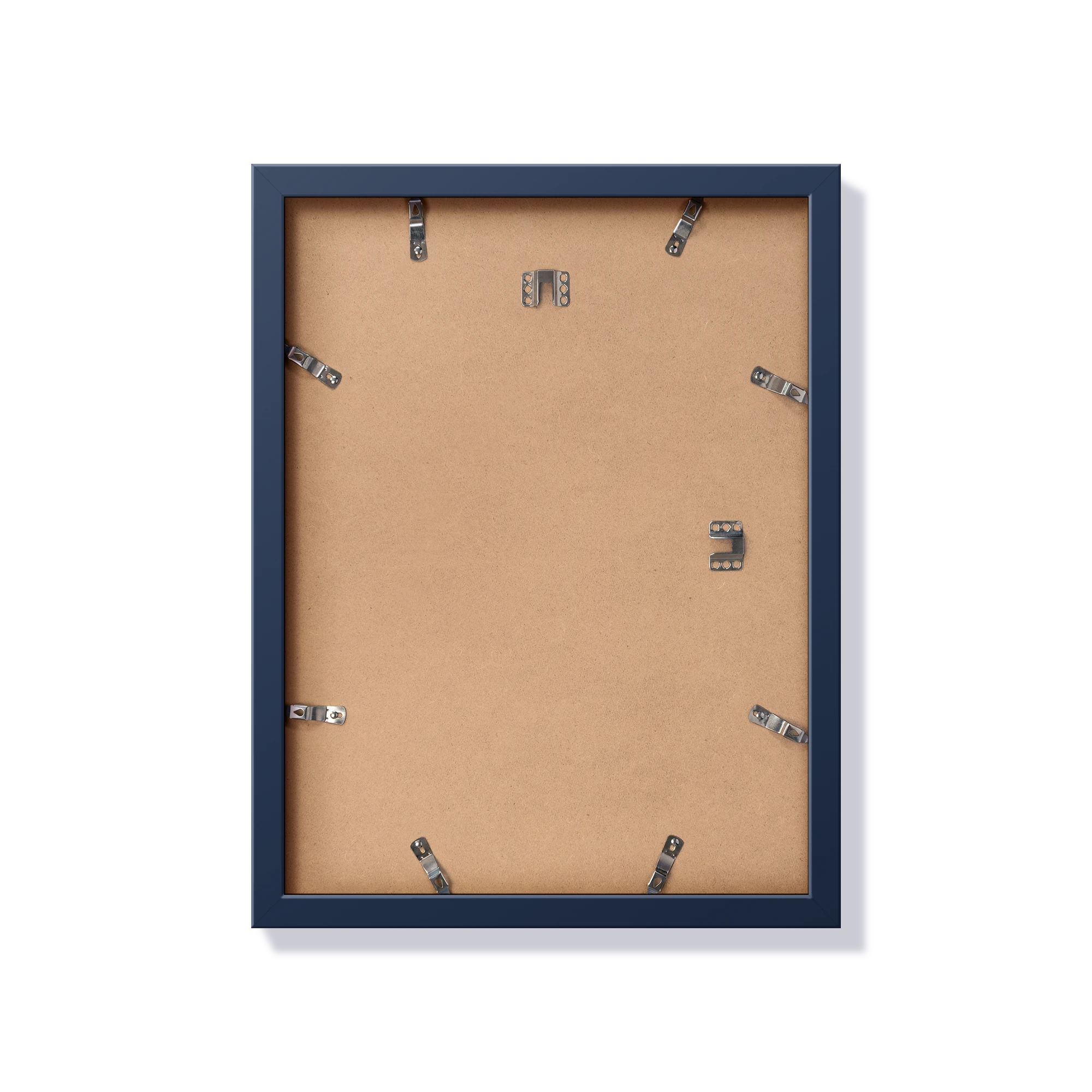 Back of blue 12x16 in frame with hanging hardware