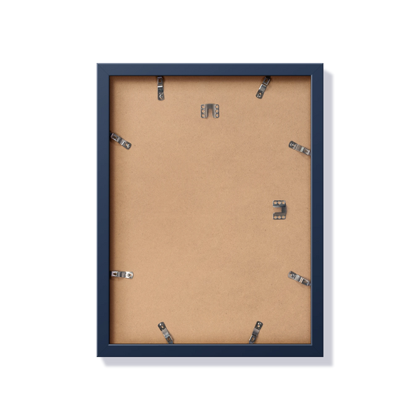 Back of blue 12x16 in frame with hanging hardware