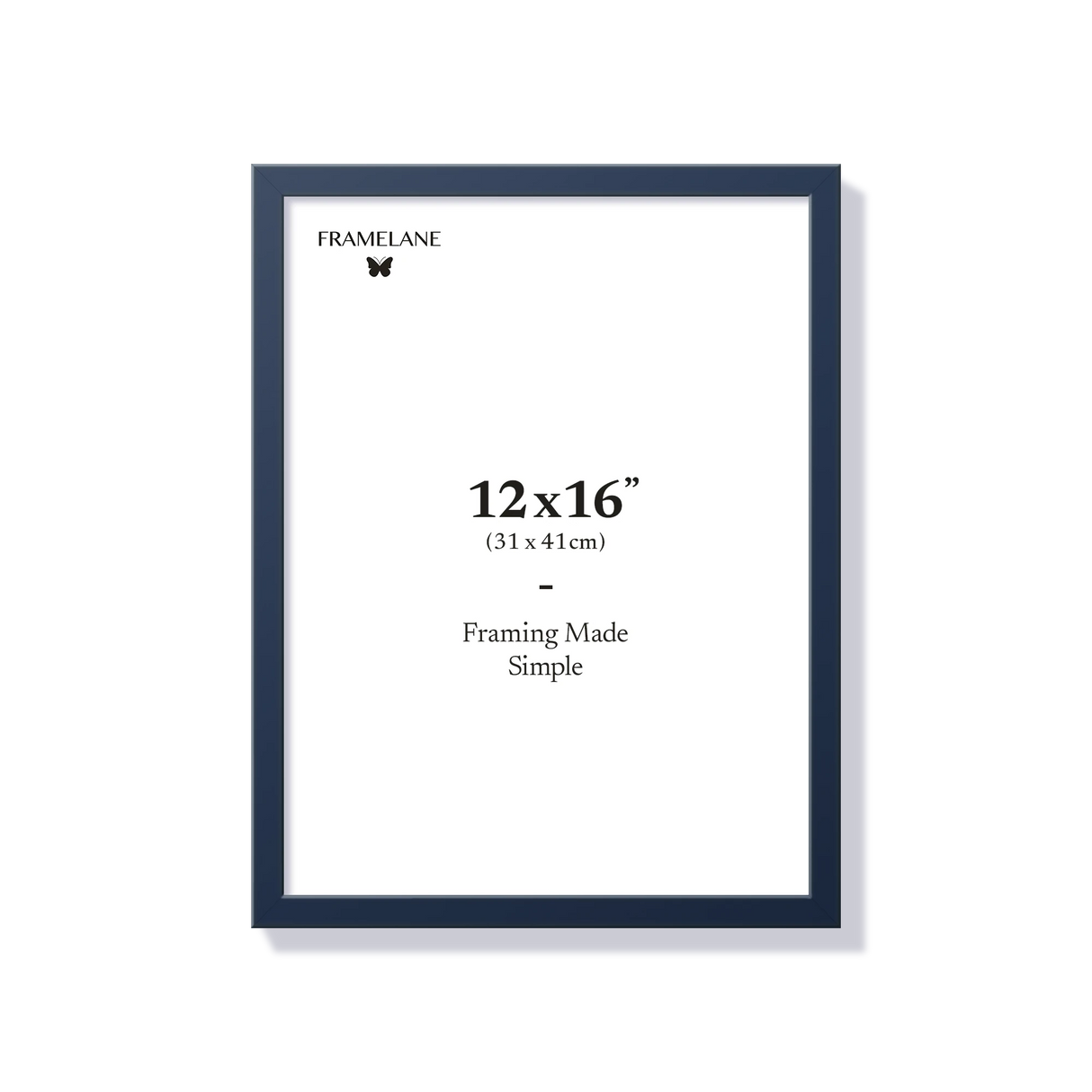 Blue picture frame 12x16 in, front view
