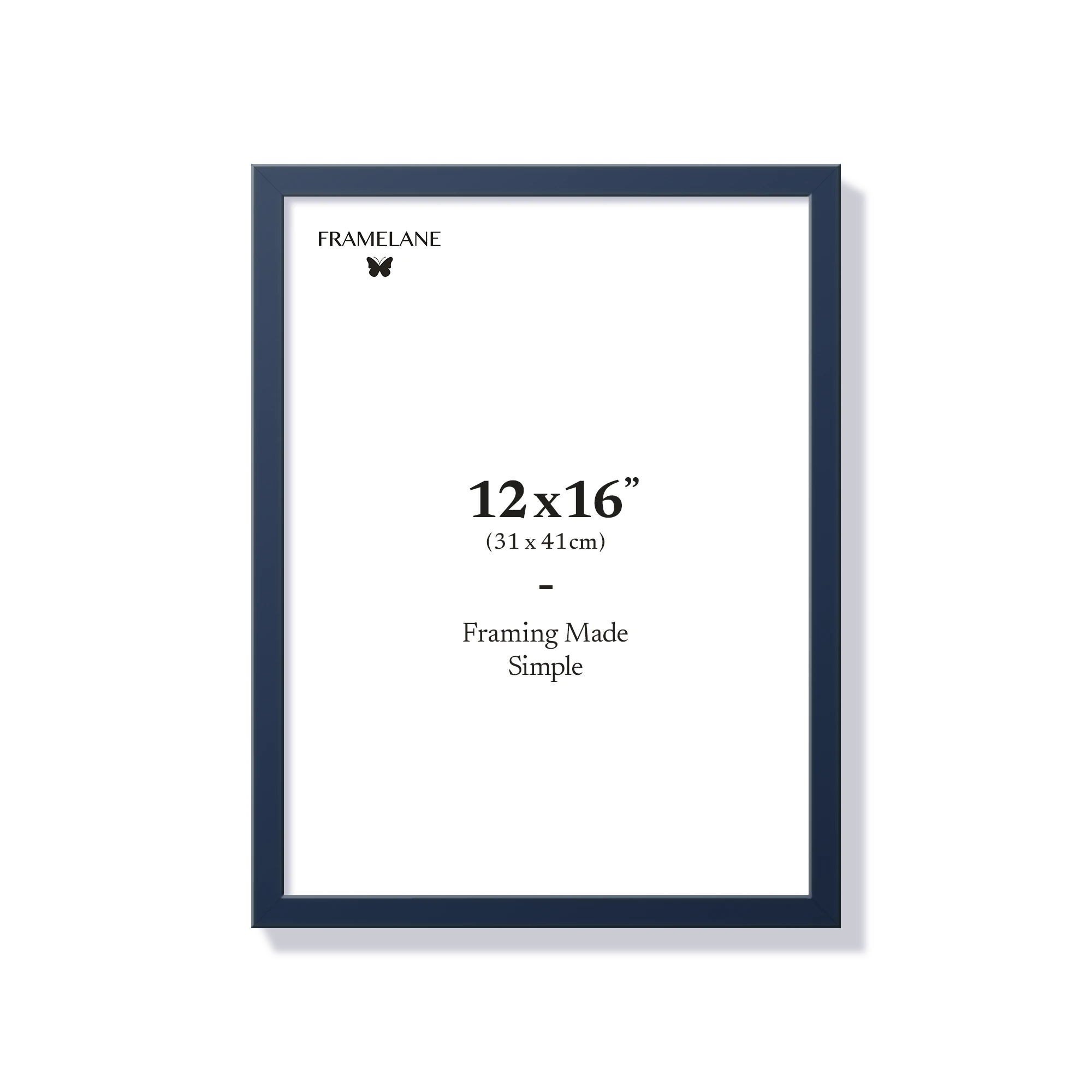 Blue picture frame 12x16 in, front view