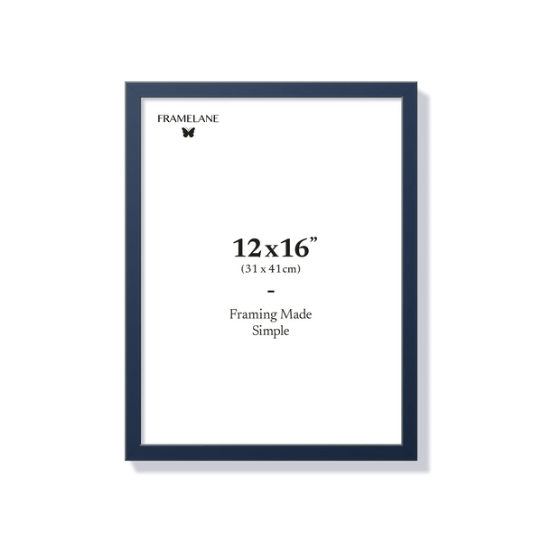 Blue picture frame 12x16 in, front view