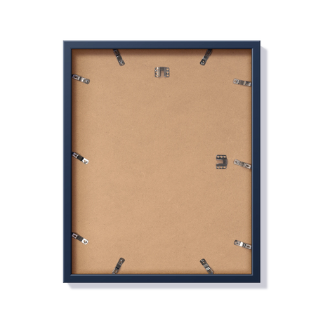 Back of blue 16x20 in frame with hanging hardware