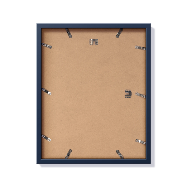 Back of blue 16x20 in frame with hanging hardware