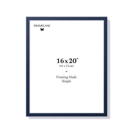 Blue picture frame 16x20 in, front view