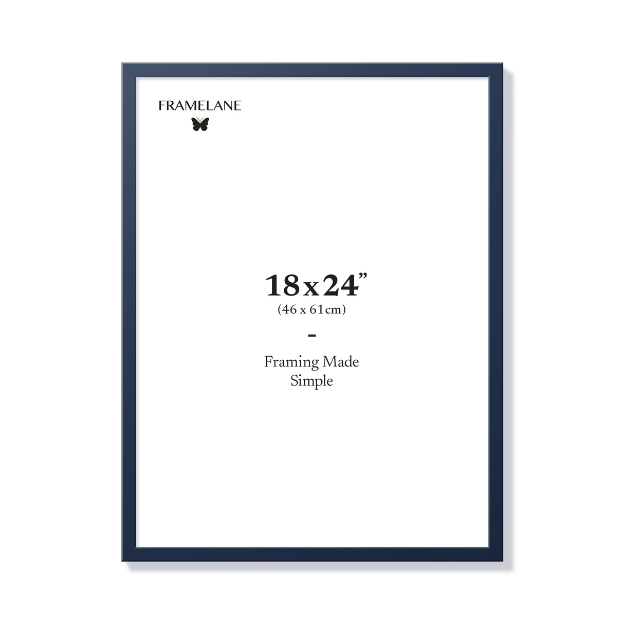 Blue picture frame 18x24 in, front view