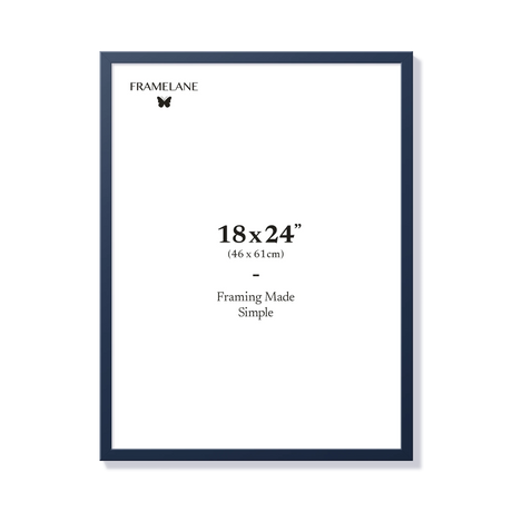 Blue picture frame 18x24 in, front view