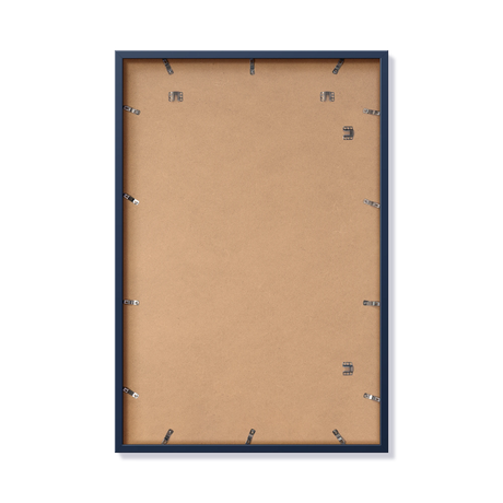 Back of blue 24x36 in frame with hanging hardware