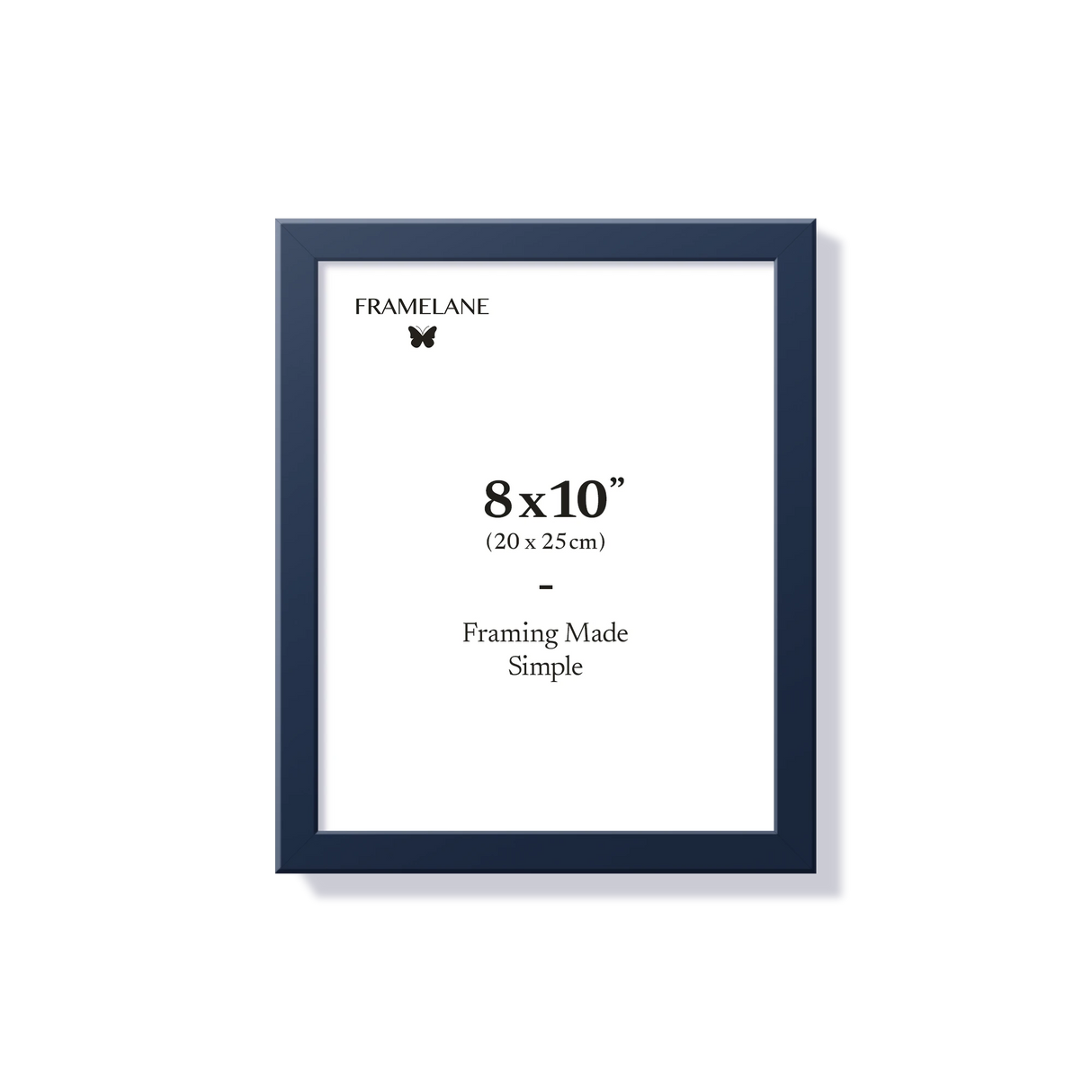 Blue picture frame 8x10 in, front view