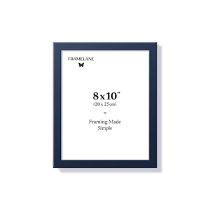 Blue picture frame 8x10 in, front view