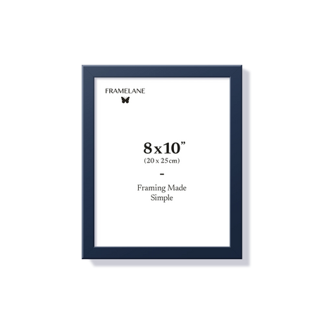 Blue picture frame 8x10 in, front view