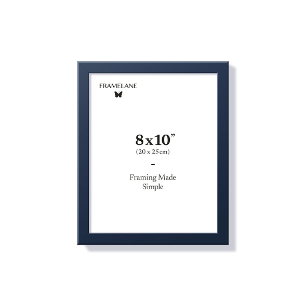 Blue picture frame 8x10 in, front view
