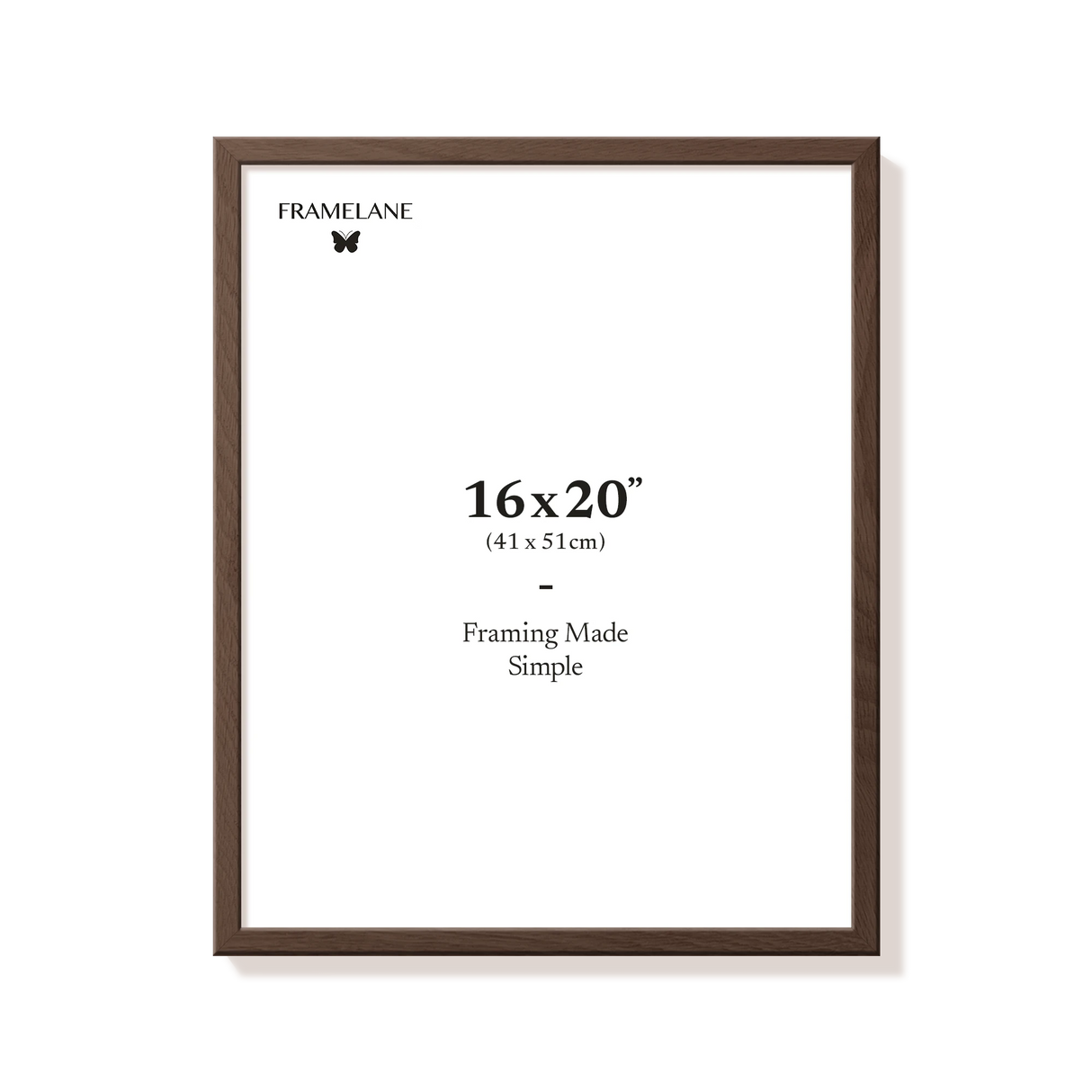 Dark oak picture frame 16x20 in, front view