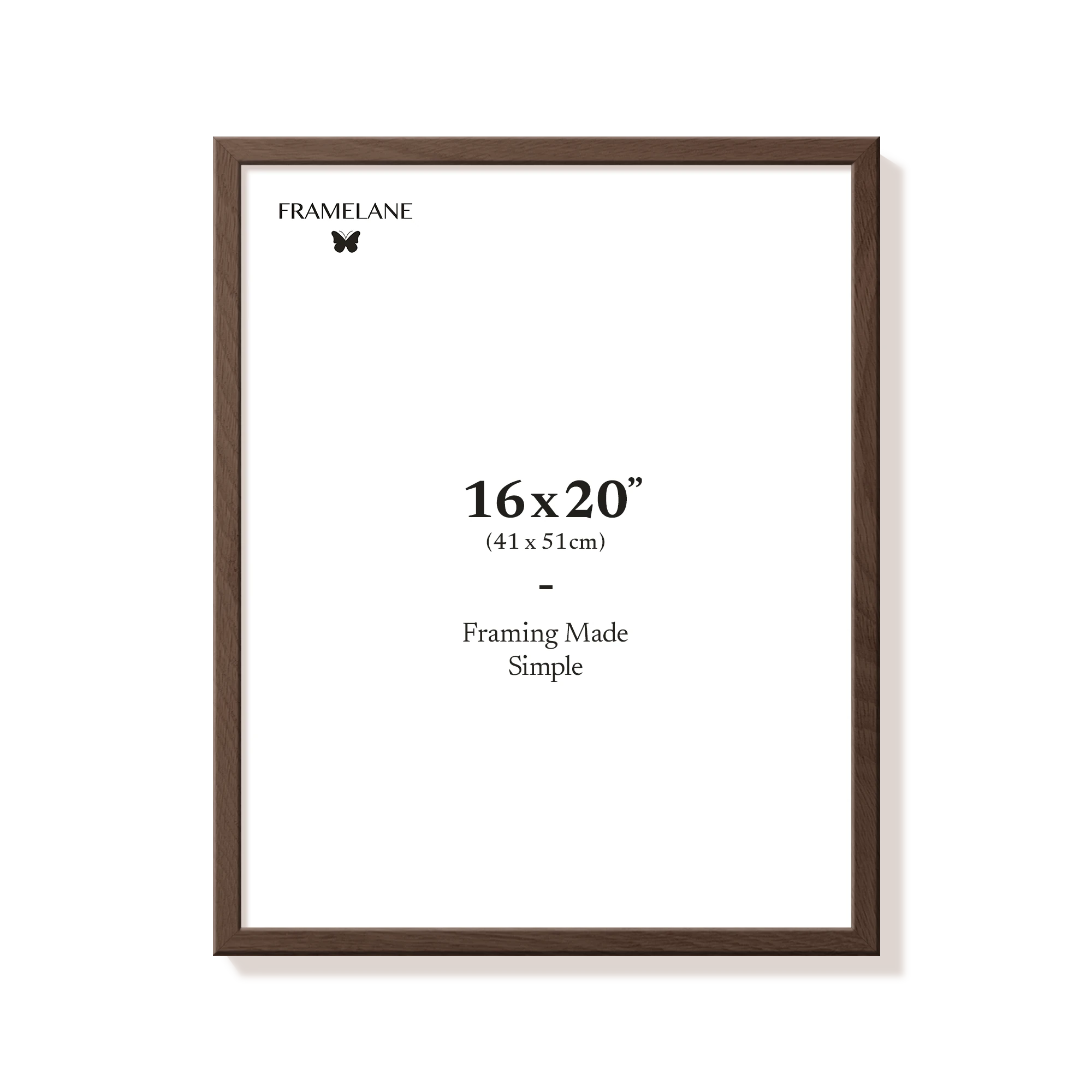 Dark oak picture frame 16x20 in, front view