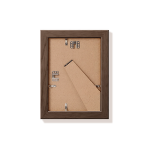 Back of dark oak 5x7 in frame with hanging hardware