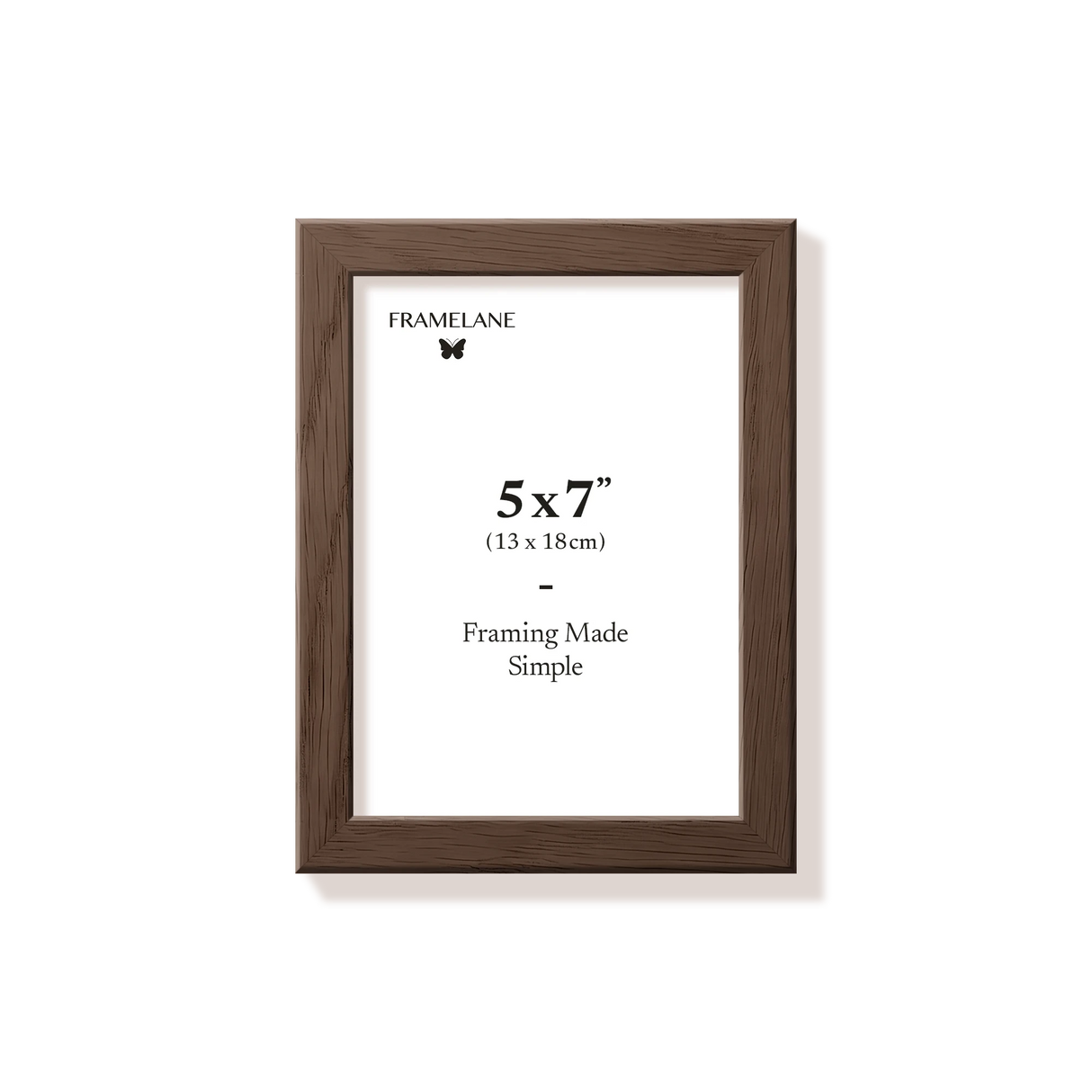 Dark oak picture frame 5x7 in, front view