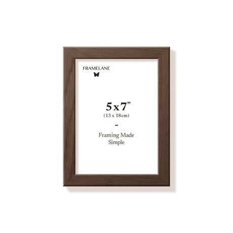 Dark oak picture frame 5x7 in, front view