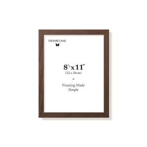 Dark oak picture frame 8.5x11 in, front view