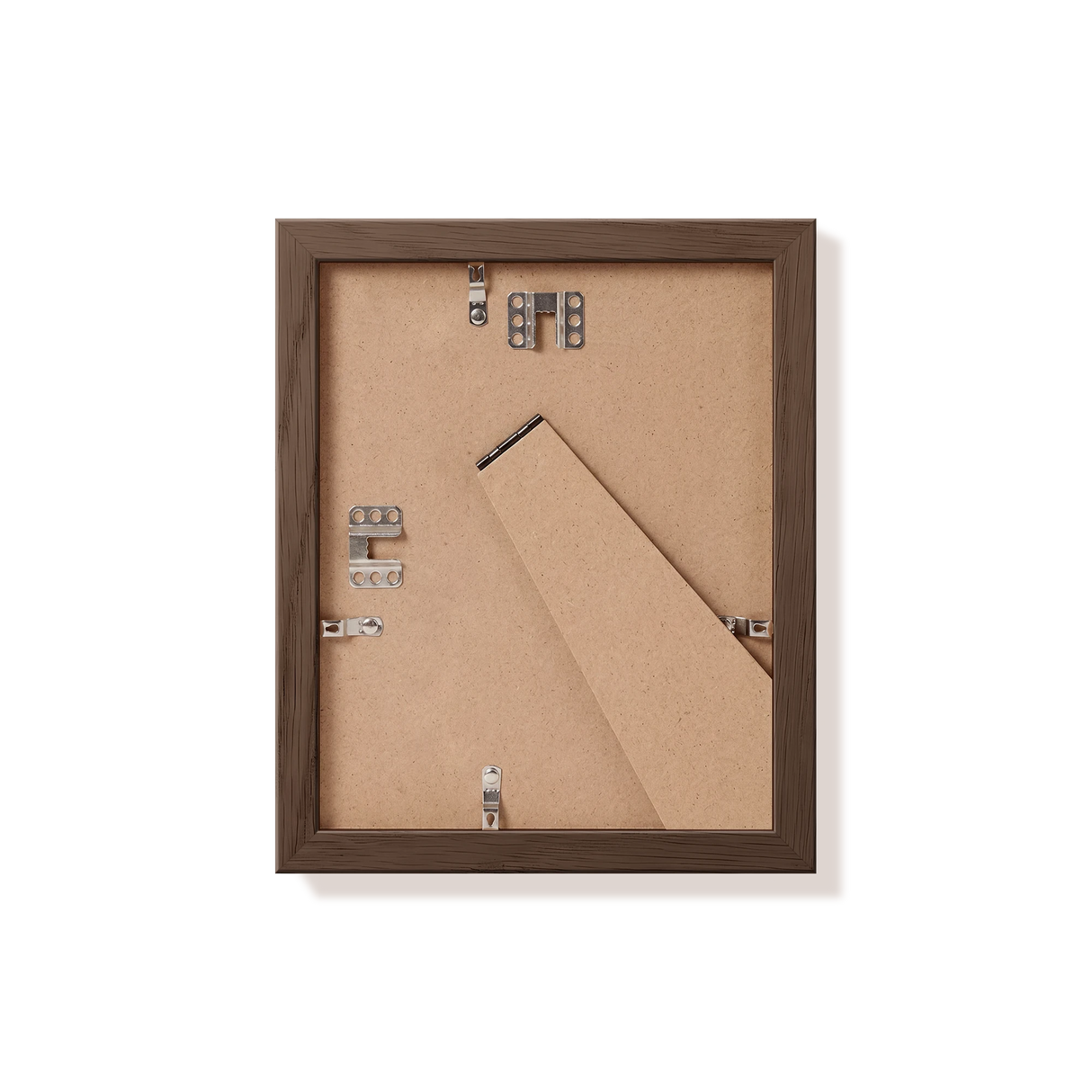 Back of dark oak 8x10 in frame with hanging hardware