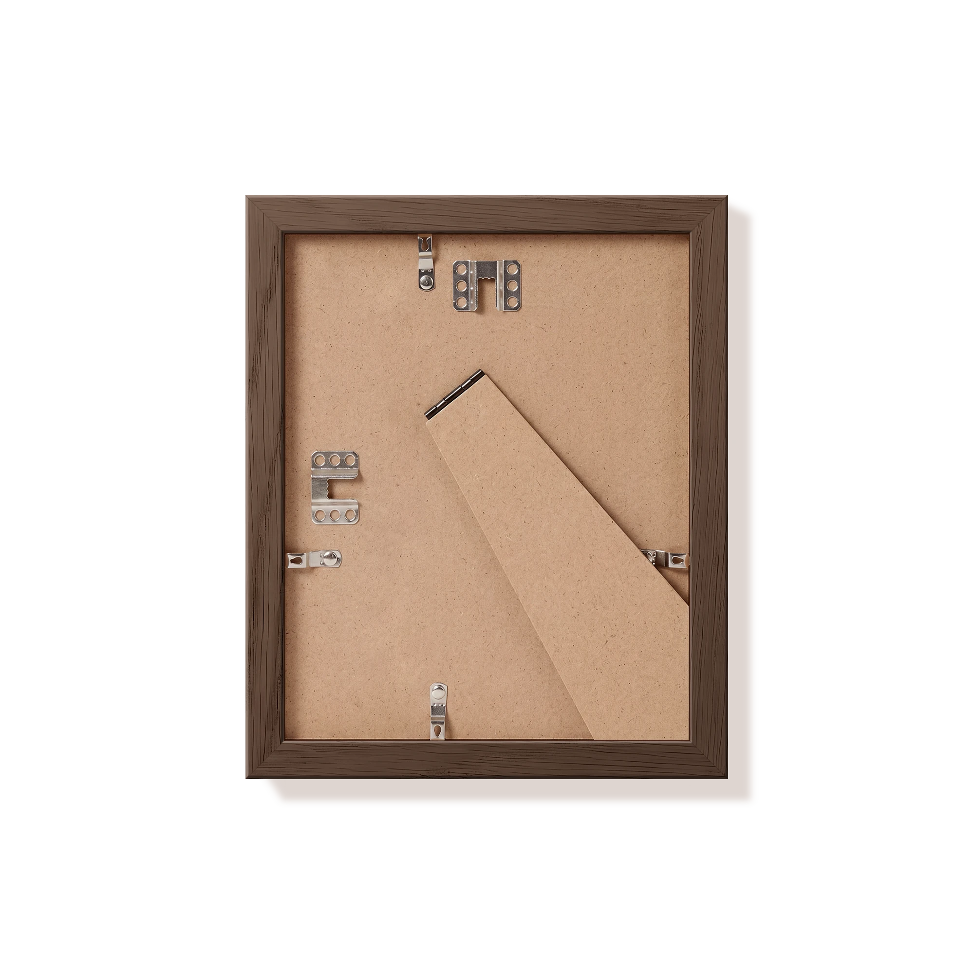 Back of dark oak 8x10 in frame with hanging hardware