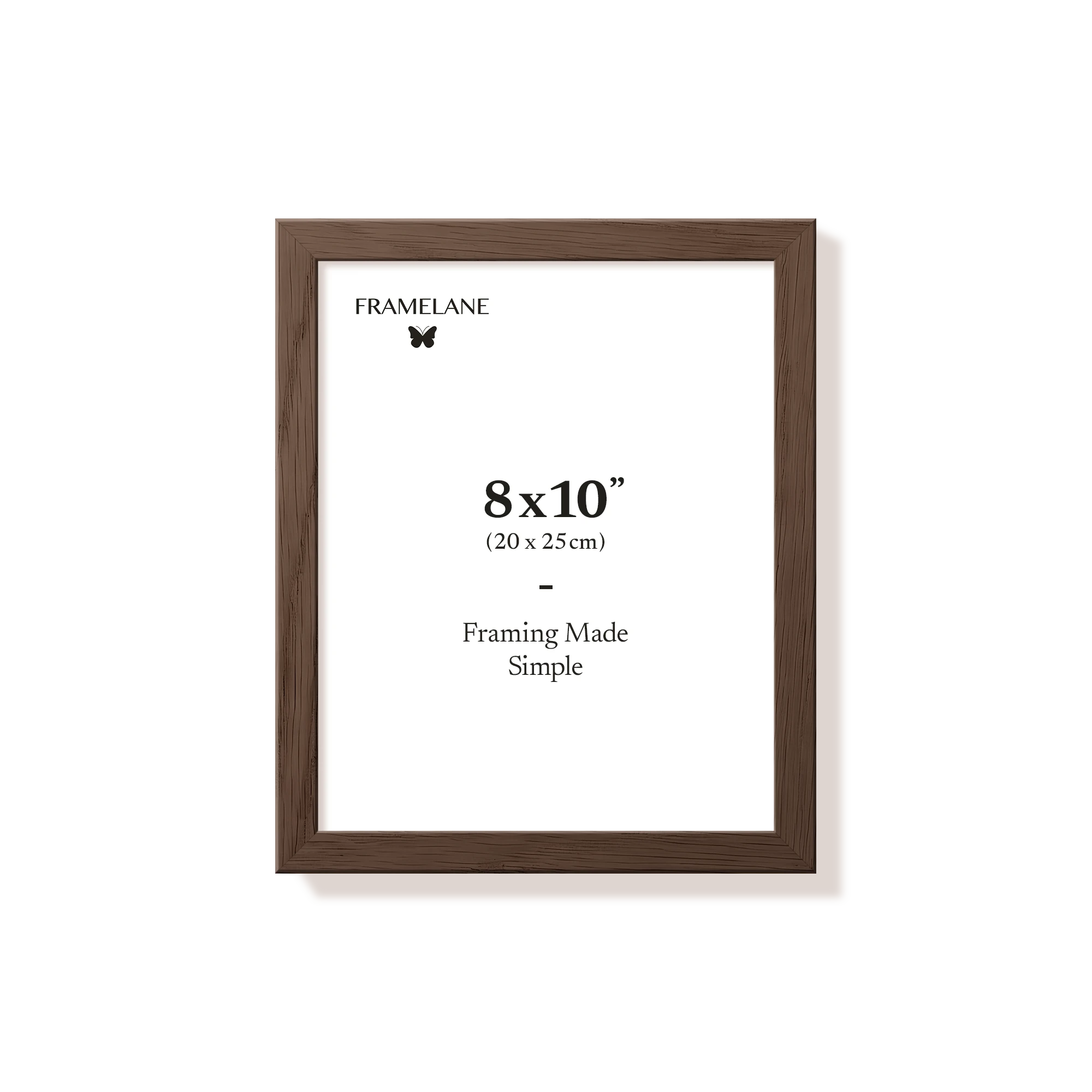 Dark oak picture frame 8x10 in, front view