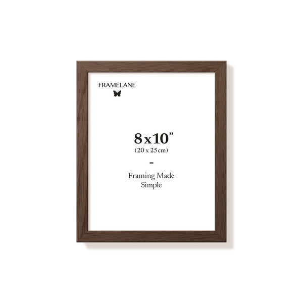 Dark oak picture frame 8x10 in, front view