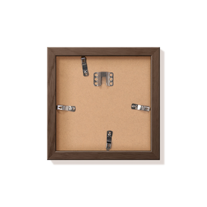 Back of dark oak 8x8 in frame with hanging hardware