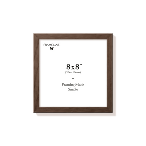 Dark oak picture frame 8x8 in, front view