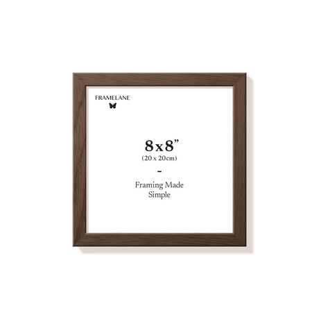 Dark oak picture frame 8x8 in, front view