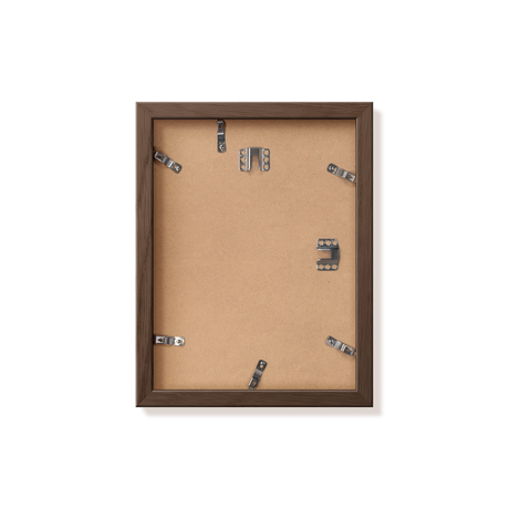 Back of dark oak 9x12 in frame with hanging hardware